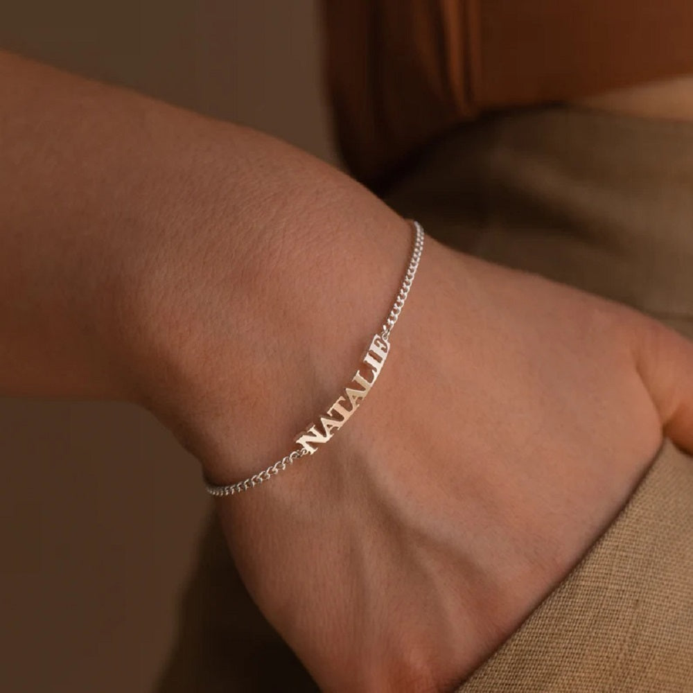DIY Personalized Stainless Steel Name Bracelet Custom English Bracelet