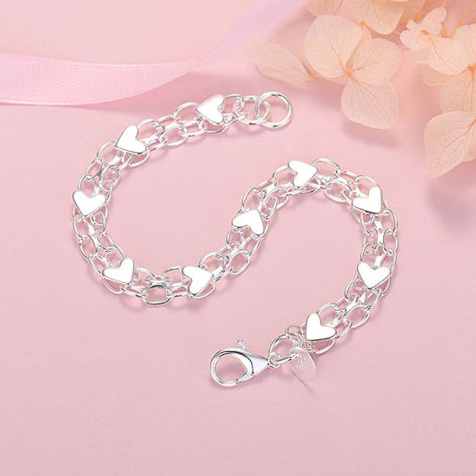 925 Silver Women's Love Couple's Bracelet Jewelry