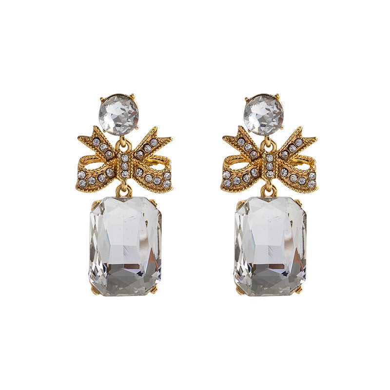 Crystal Bow Temperamental Earrings