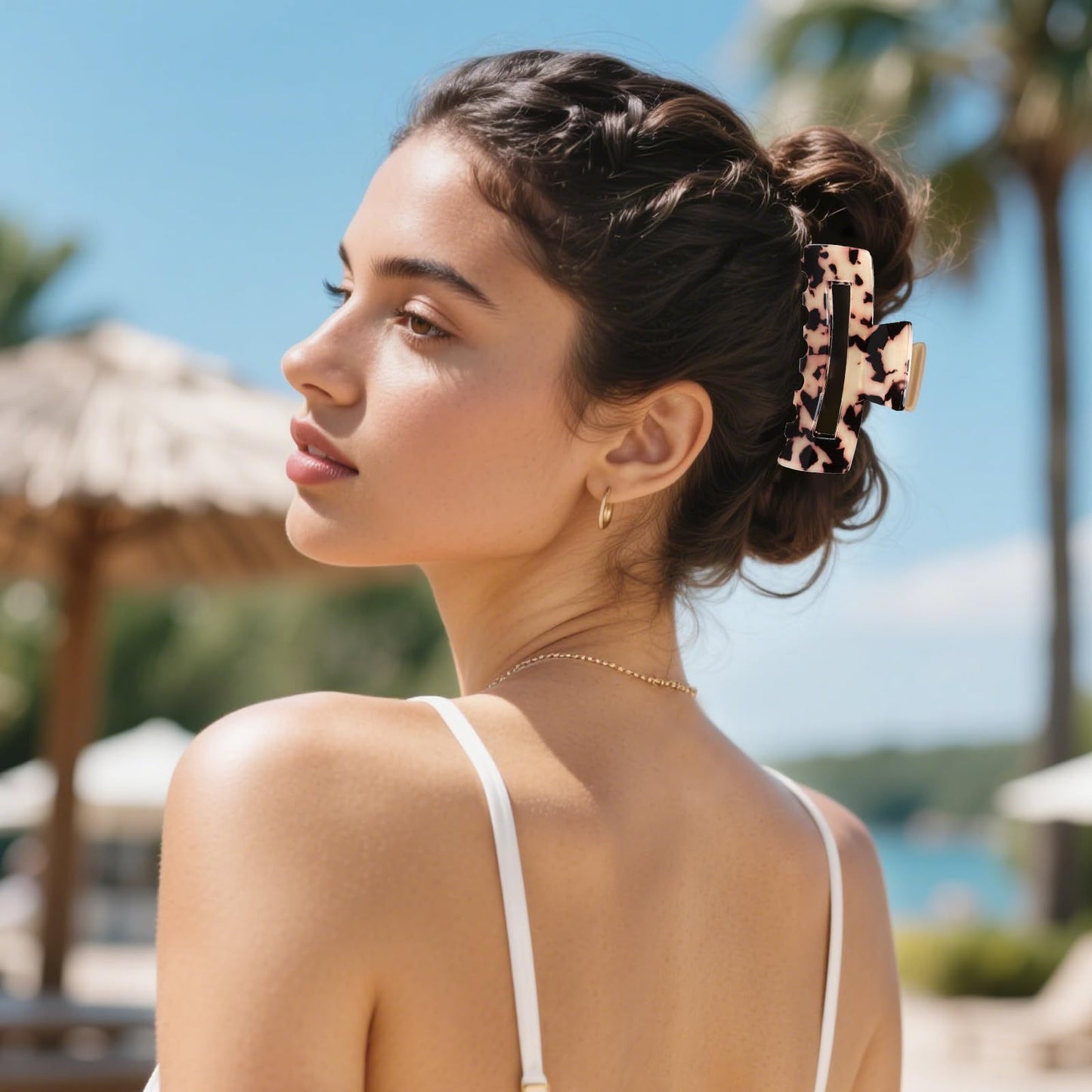 Tortoise Acrylic Hair Claw (4Pcs)