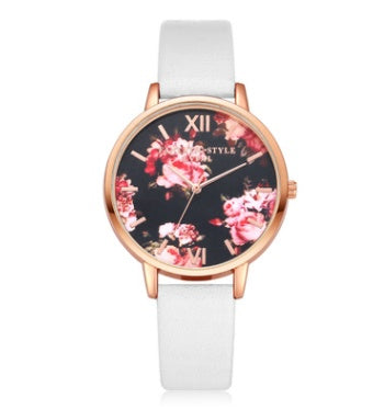 High Quality Leather Strap Women Watch (Rose Gold)