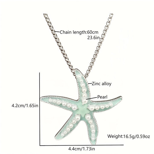 Metal Luminous Starfish Necklace Ocean Elf Beach Party