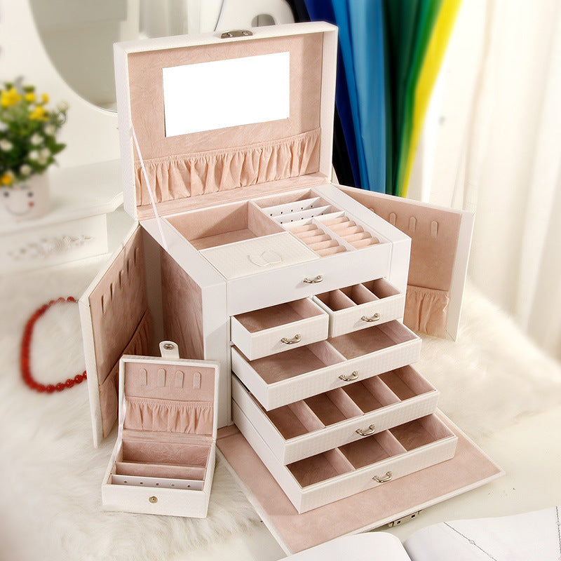 Five-Layer Leather Cosmetic & Jewelry Storage Box