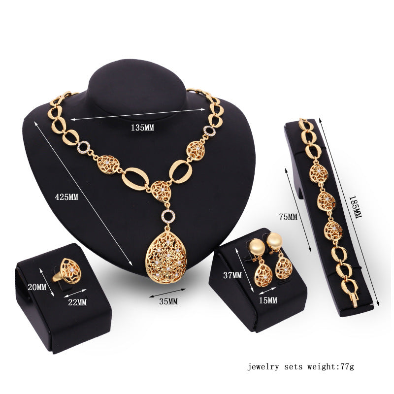 4-Piece Fashion Jewelry Set (Necklace, Earrings, Bracelet, Ring )