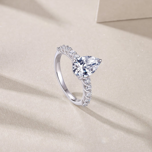 Moonlight Water Drop - Diamond Ring Set with Moissanite