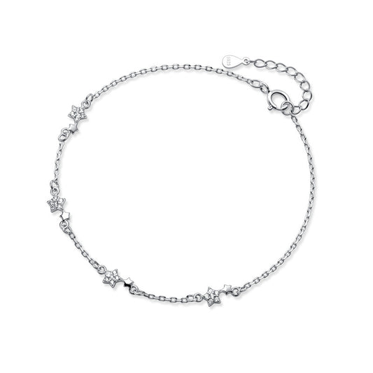 Petite five-pointed star diamond bracelet