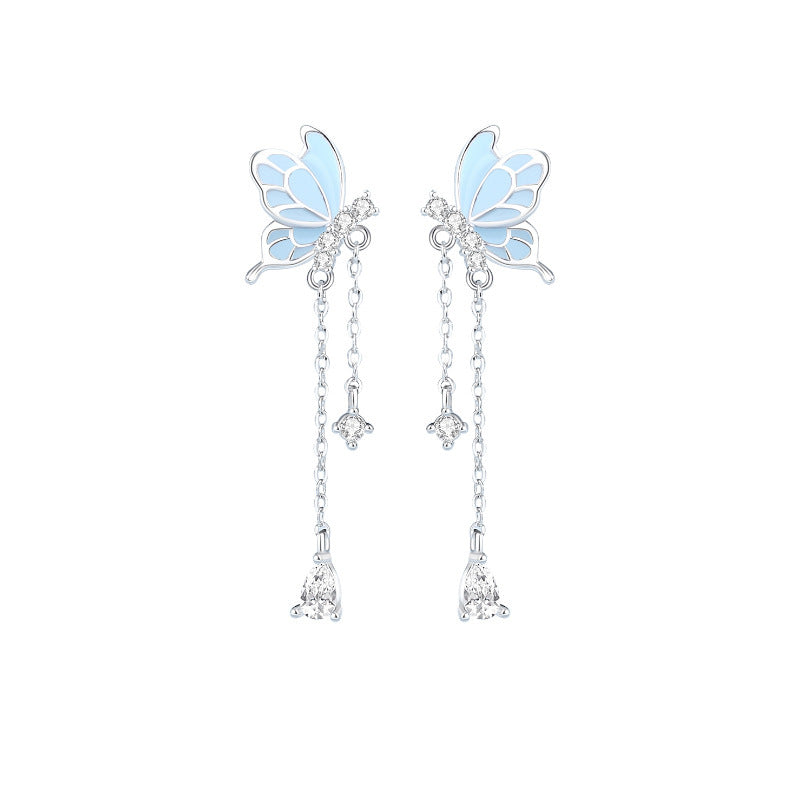 Luminous Butterfly Tassel Minority Earrings
