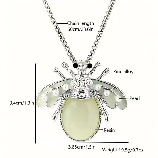 Firefly Pearl Necklace with Personalized Luminous Effect