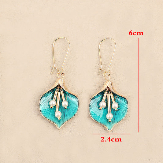 Drop Oil Fresh Flower Earrings