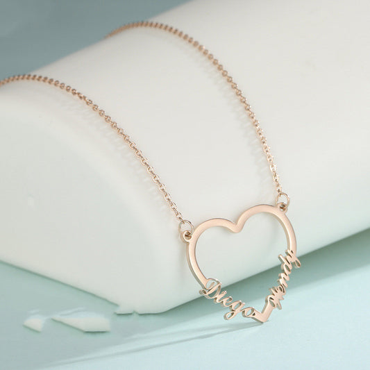 Love Sweater Lock Bone Chain Female Small Peach Heart