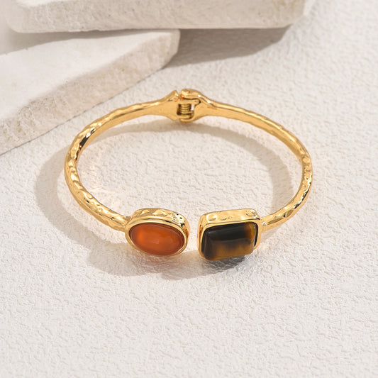 Bracelet Geometric Inlaid Gem Opening