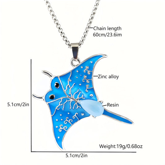 Ocean Wind Luminous Manta Ray Necklace