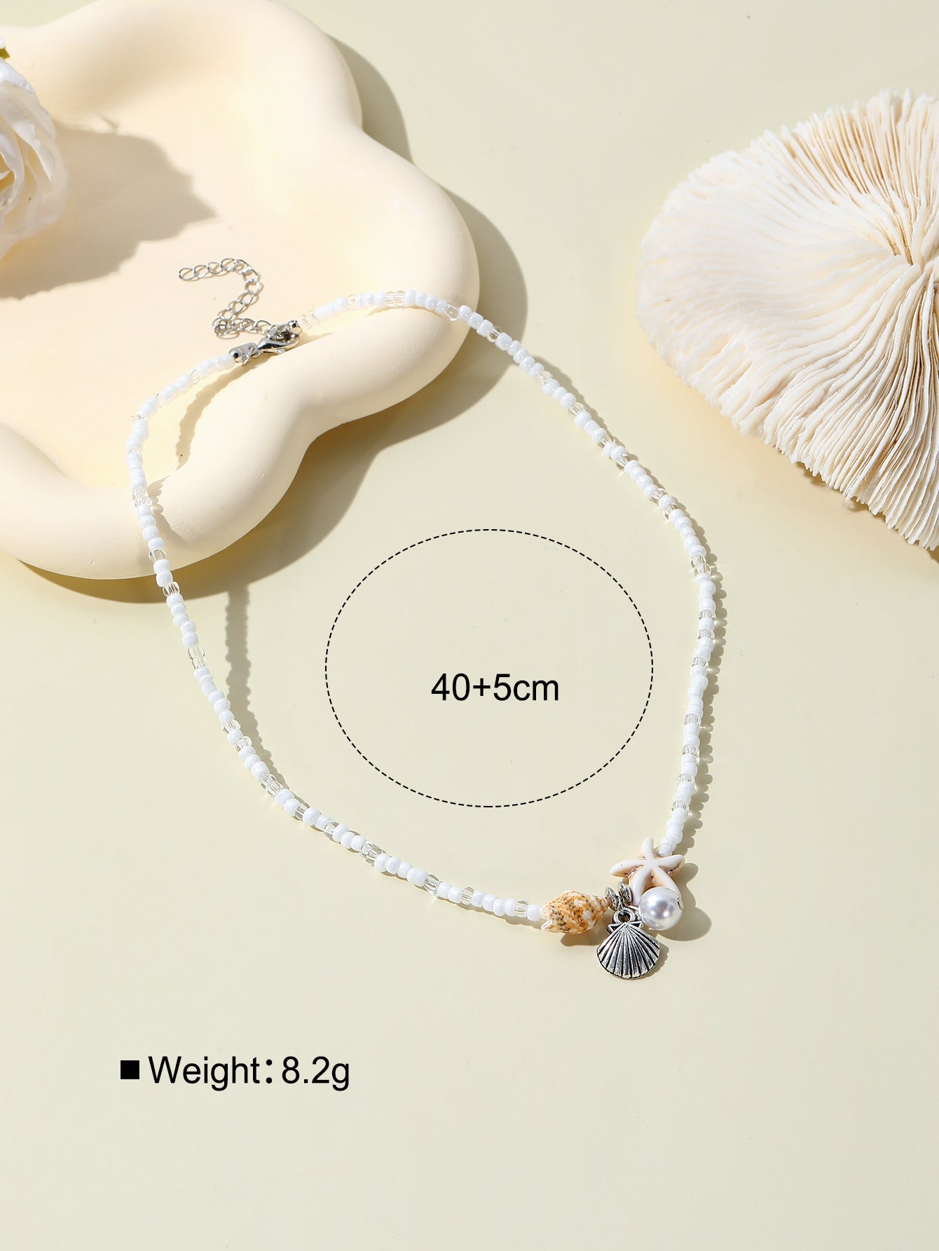 Starfish Woven Beach Shell Conch Bead Bracelet