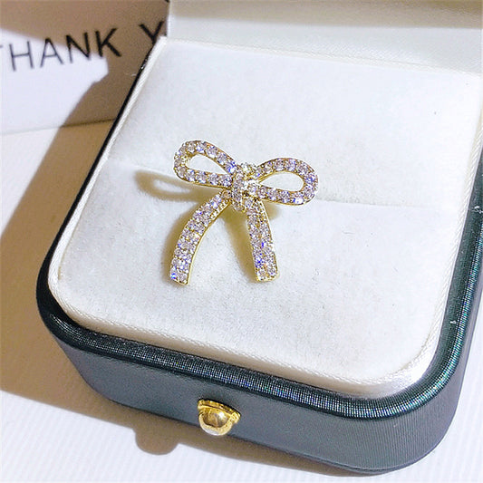 Zircon Bow Knot Brooch for Women