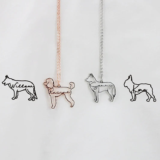 Customized Pet Shape Name Pendant (Stainless Steel)