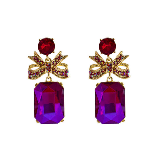 Crystal Bow Temperamental Earrings