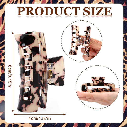 Tortoise Acrylic Hair Claw (4Pcs)