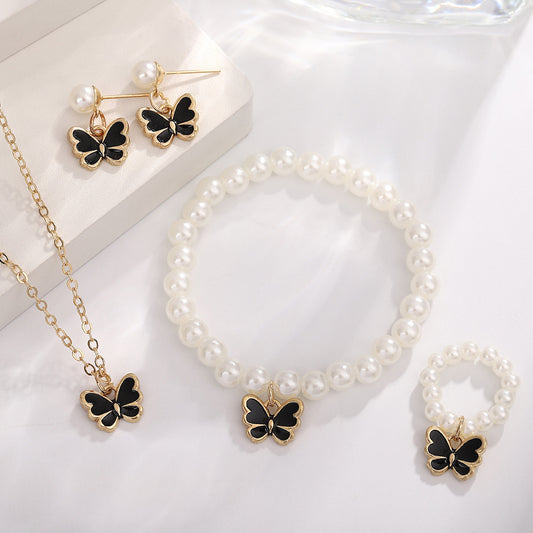 Pearl Butterfly Jewelry Set