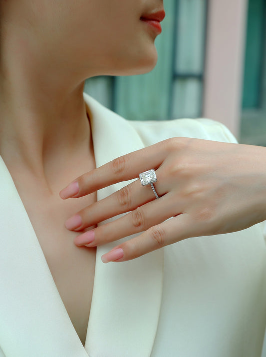 Diamond Ring with Moissanite S925 Sterling Silver