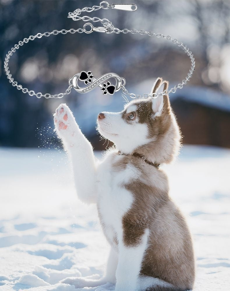 Infinite Symbol Pendant Dog's Paw Women's Bracelet