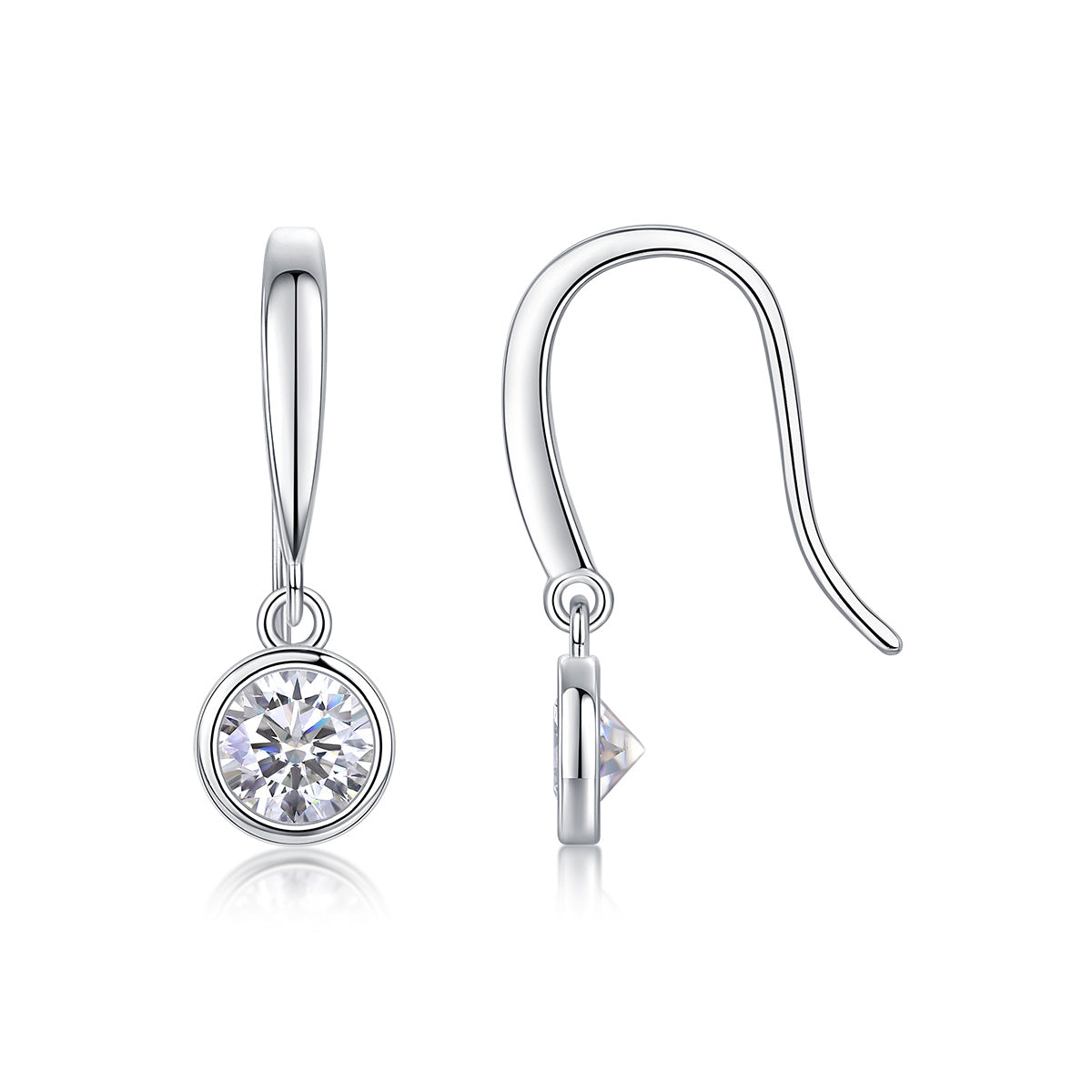 Soft Light and Sweet Whispers - Fashionable Earrings with Platinum-Plated Diamonds