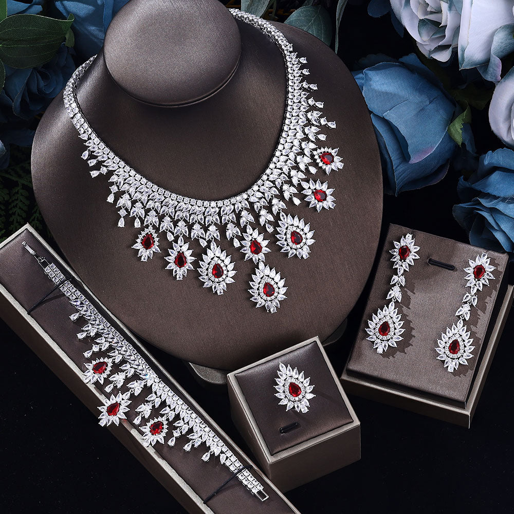 Women's Vintage Necklace Earrings Jewelry Set