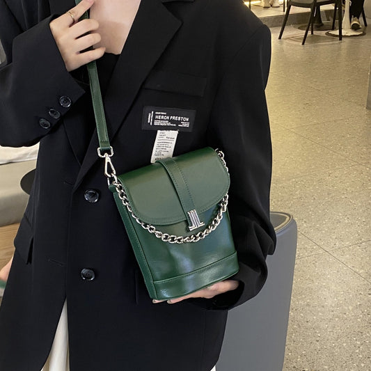 Leather Chain Women's First Layer Leather One-shoulder Crossbody Bag