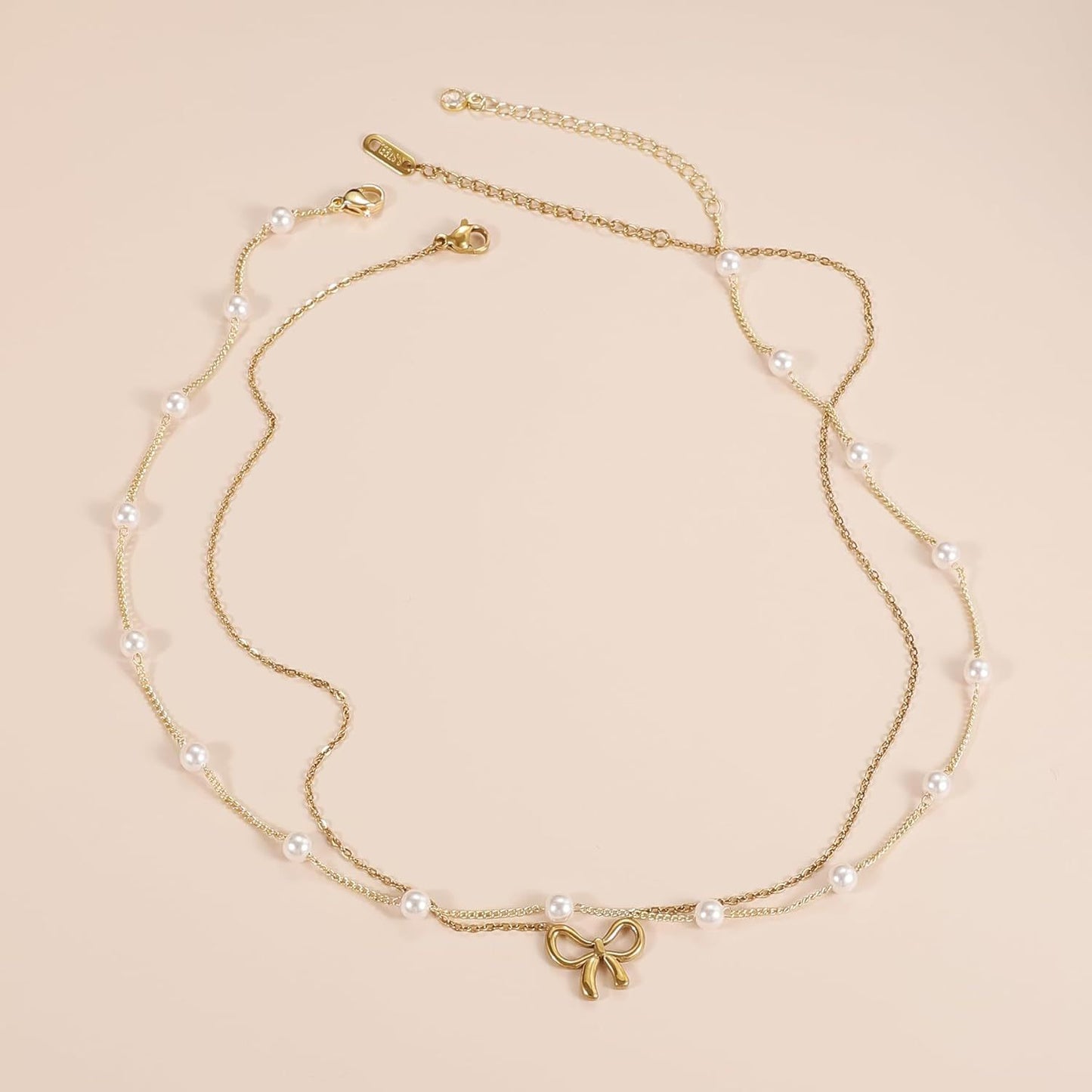 Pearl Double Layer Choker Fashion Gold Color Necklaces
