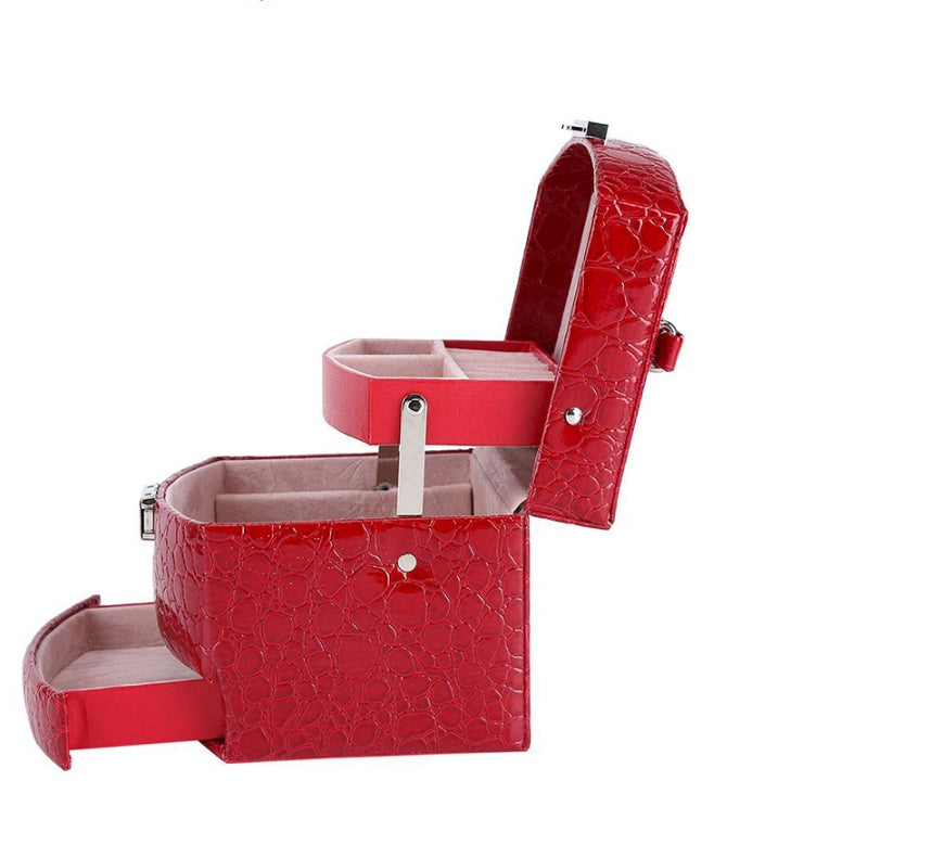 3 Layers Jewelry Boxes and Packaging Leather Makeup Organizer