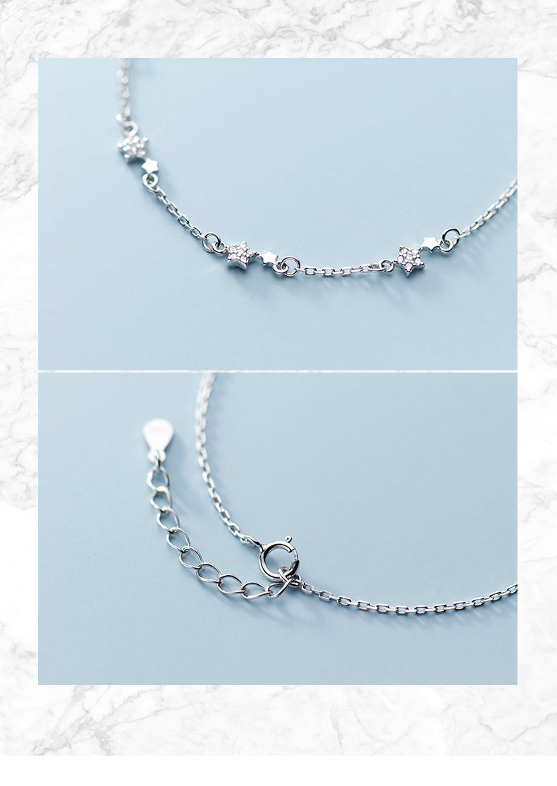 Petite five-pointed star diamond bracelet