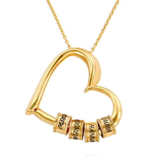 Personalized Custom Name Heart Necklaces for Women