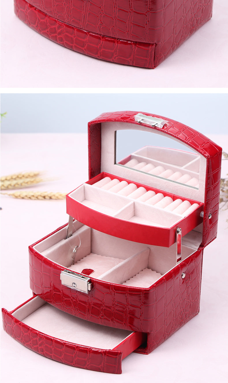 3 Layers Leather Jewelry Boxe
