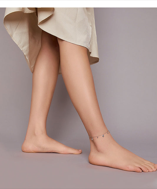 Silver Blue Eye Palm Niche Anklet