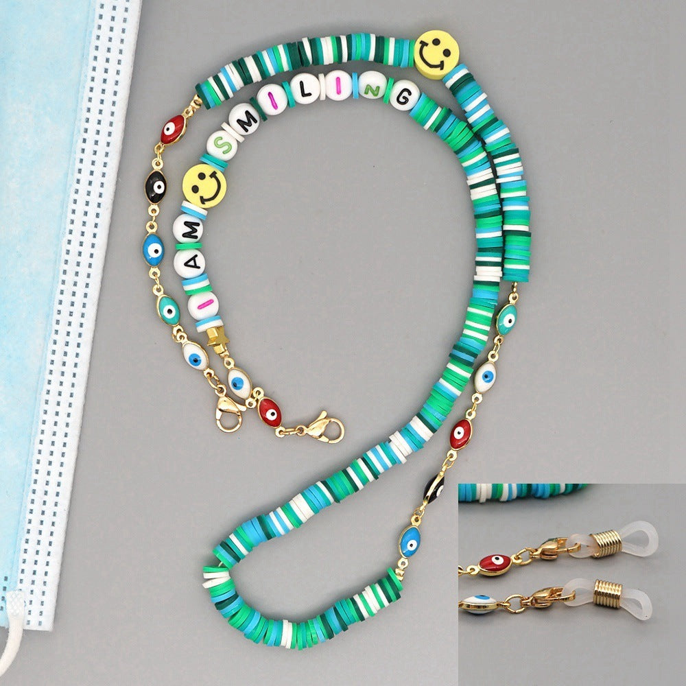 Boho Chain for Mask Lanyard Straps Evil Eye Necklace