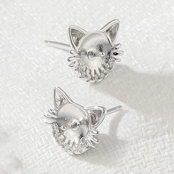 Cat Pendant 925 Sterling Silver Jewelry Set