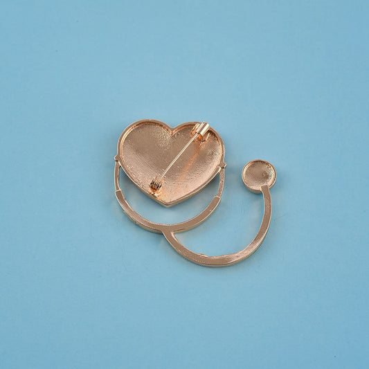 Heart-Shaped Stethoscope Medical Enamel Brooch (Doctor's Gift)