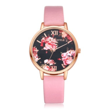 High Quality Leather Strap Women Watch (Rose Gold)