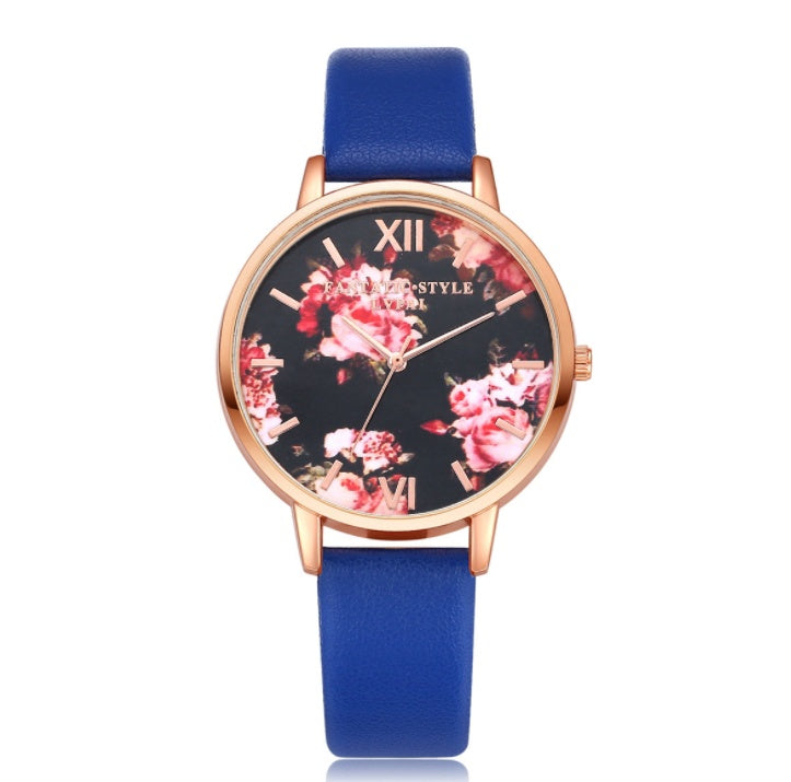 High Quality Leather Strap Women Watch (Rose Gold)