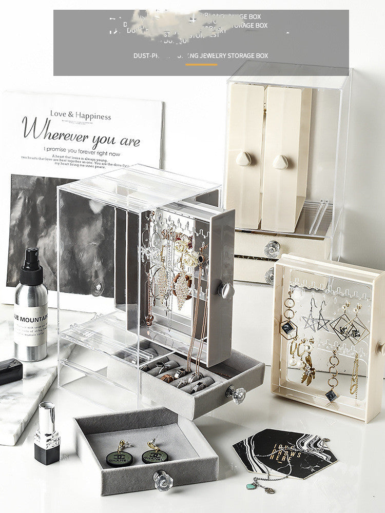Transparent Jewelry Storage Box Jewelry Organizer (Dustproof Display)