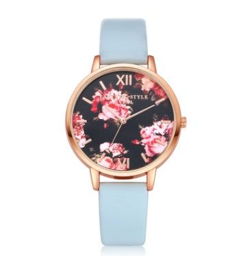 High Quality Leather Strap Women Watch (Rose Gold)
