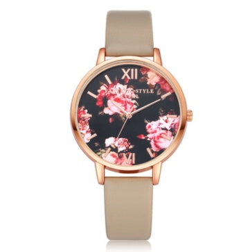 High Quality Leather Strap Women Watch (Rose Gold)
