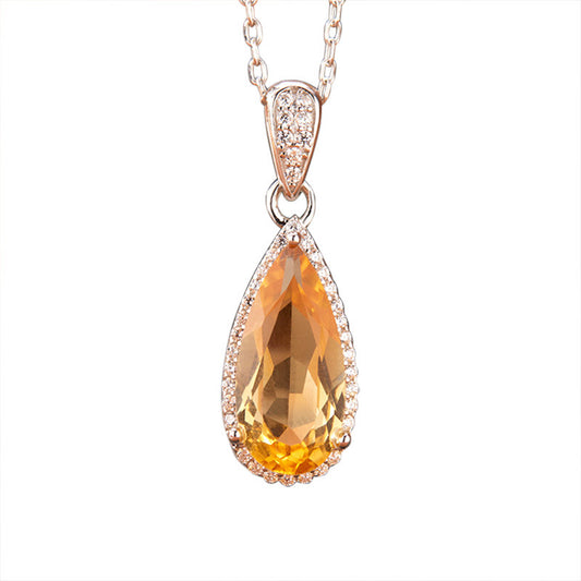 Natural Topaz Citrine Necklace Set