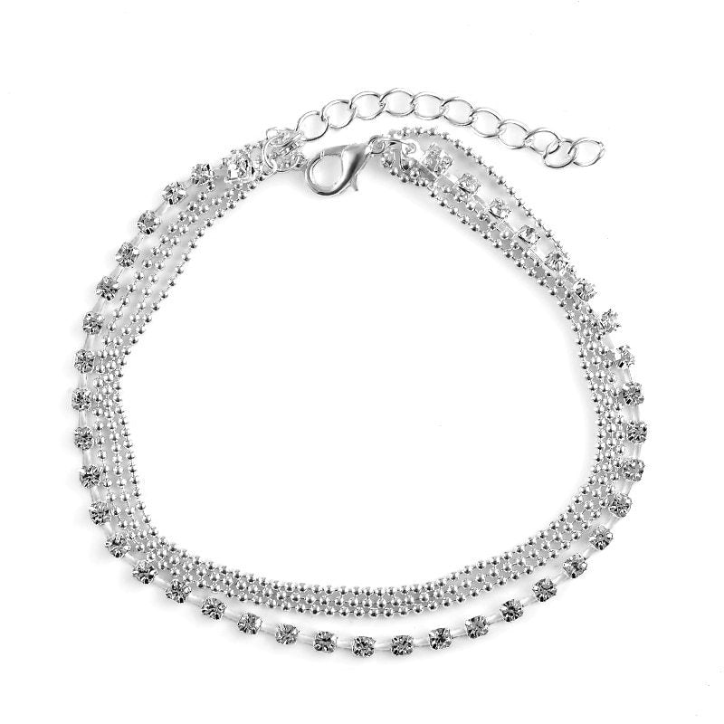 1PC Multilayer Charming Crystal Anklet