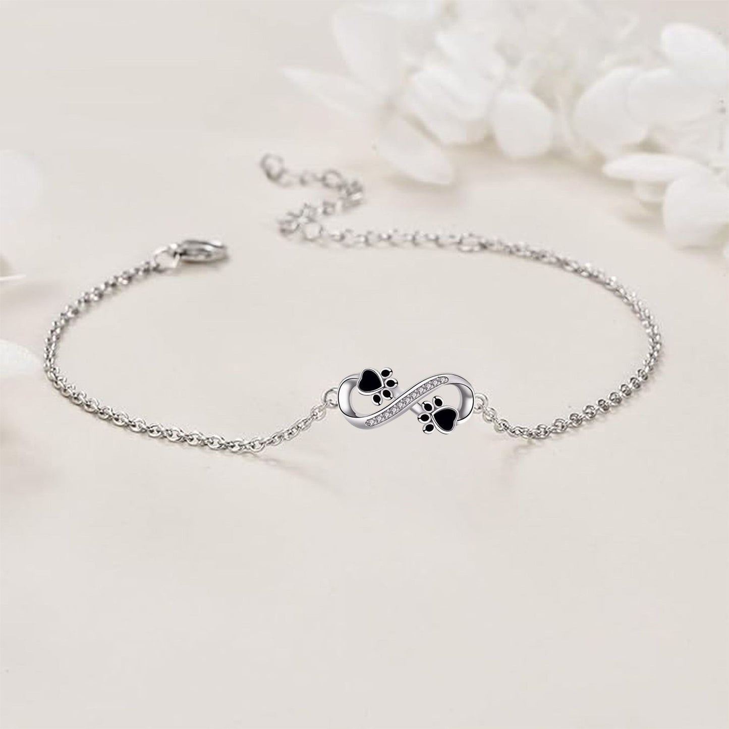 Infinite Symbol Pendant Dog's Paw Women's Bracelet