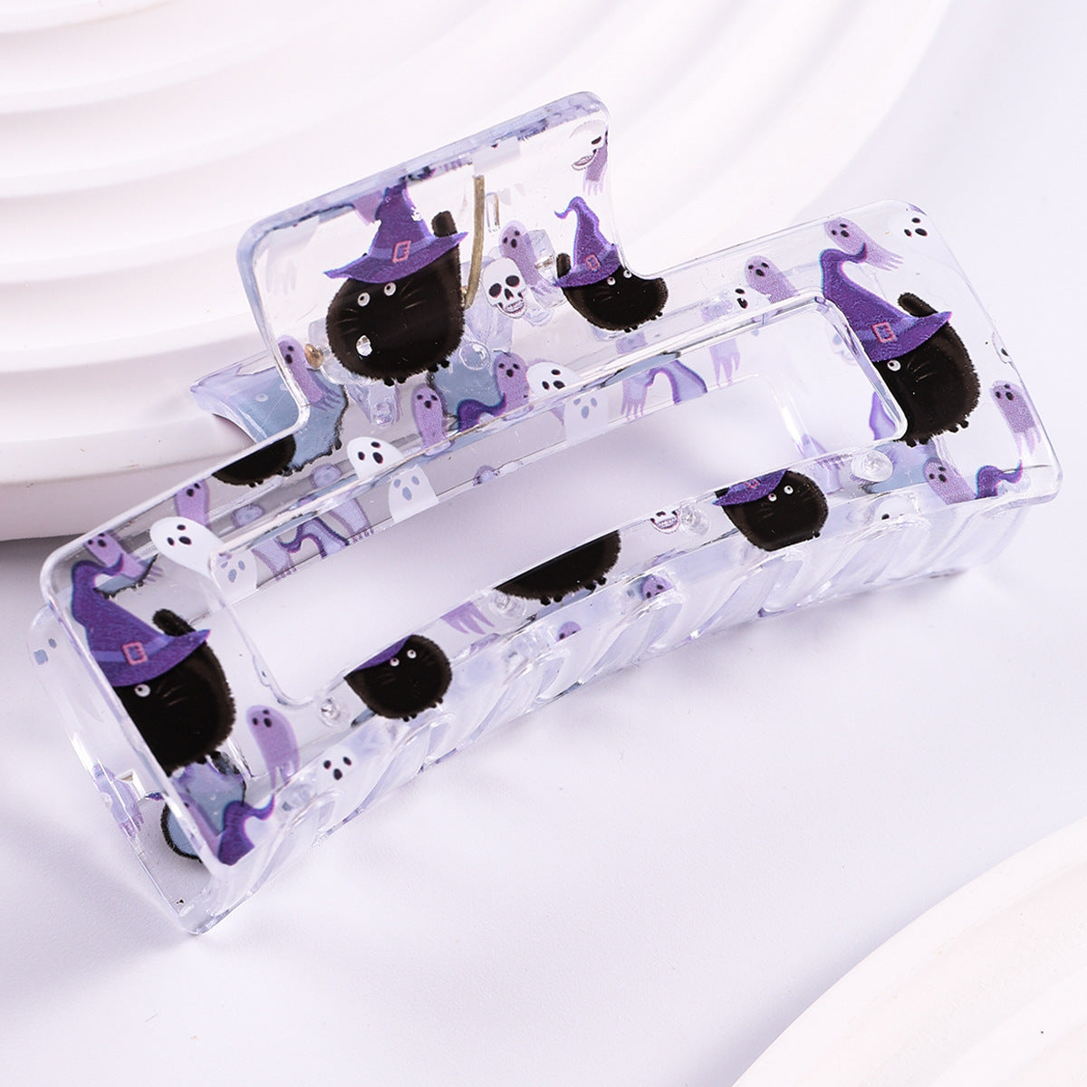 Transparent Printing Grip Back Head Updo Lady