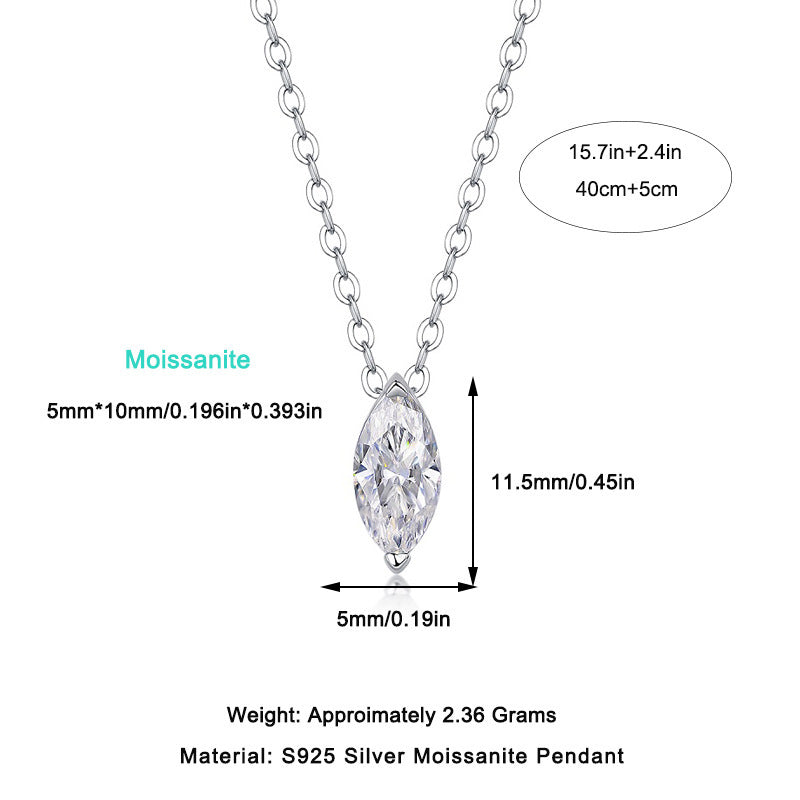 Moissanite Yis Style Horse Eye Pendant Necklace