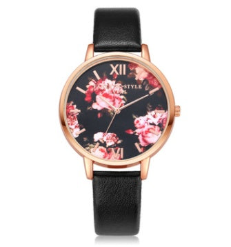 High Quality Leather Strap Women Watch (Rose Gold)