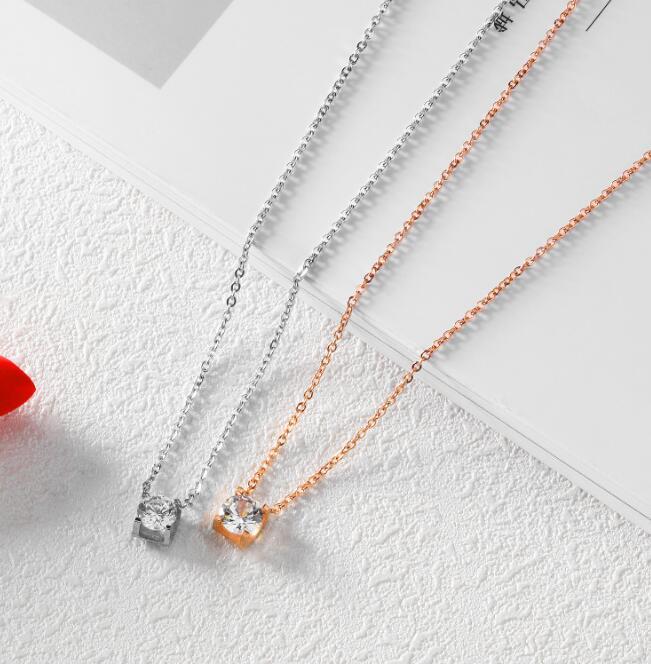 Trendy Chain Link Necklace with Big Cubic Zirconia