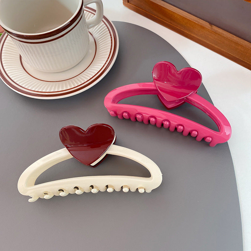 Shark Semicircle Hair Claw (Love Heart-Shaped)