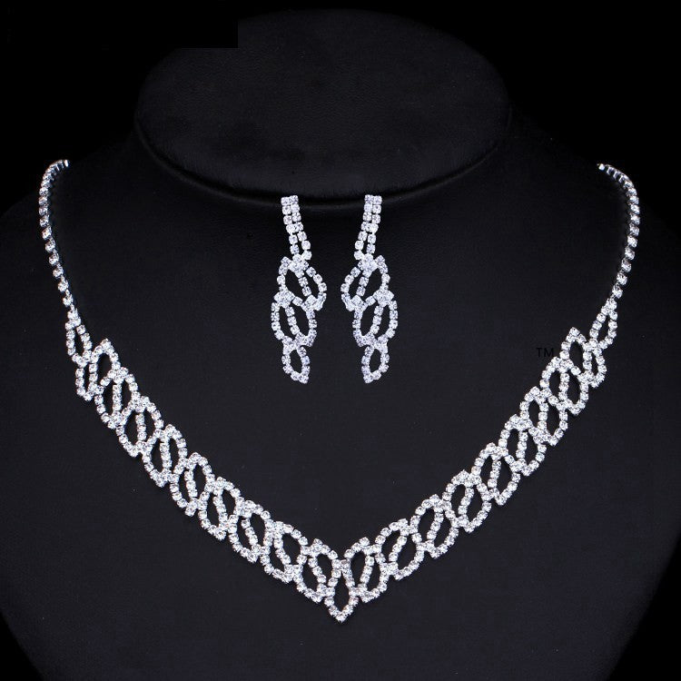 Luxury Shiny Rhinestone Necklace Set